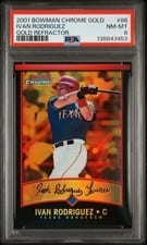 2001 Bowman Chrome Gold Ivan Rodriguez #86 card